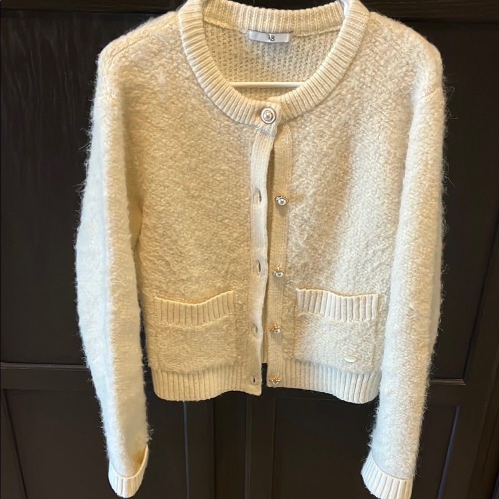 Women's Cream Cardigan Sweater